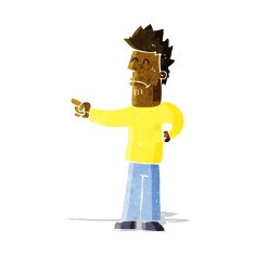 Cartoon Man Pointing N48