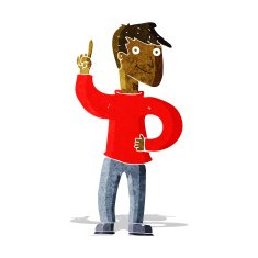cartoon man with great idea N16