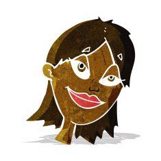 cartoon happy woman N50