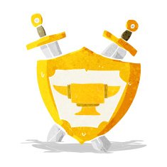 cartoon blacksmith anvil heraldry symbol