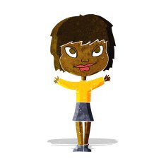 cartoon woman waving arms N3