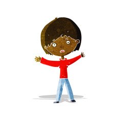 cartoon worried woman N13
