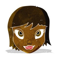 cartoon female face N28