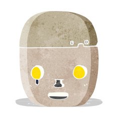 cartoon robot head N23