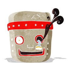 cartoon robot head N24