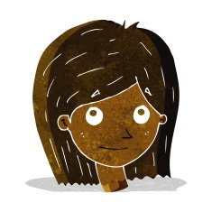cartoon happy female face N27