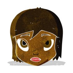 cartoon female face N29