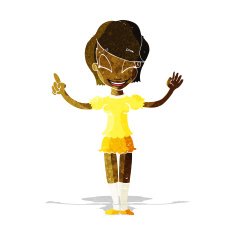 cartoon pretty girl with idea N3