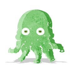 cartoon alien squid face N5