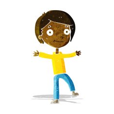 cartoon excited boy N31