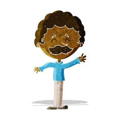 cartoon man with mustache waving N4