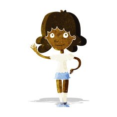 Cartoon Woman Waving N52