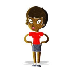 cartoon woman with hands on hips N32