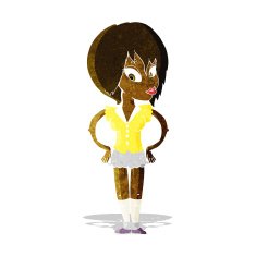 cartoon woman with hands on hips N33