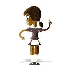 cartoon waitress calling order