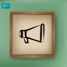 Megaphone sign on blackboard background vector