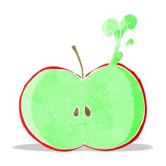 cartoon sliced apple N4