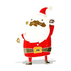 cartoon santa claus punching air N4