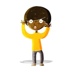 cartoon startled boy N11
