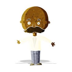 Cartoon Man With Mustache N31