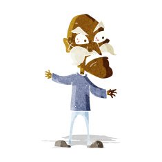 cartoon angry old man N33