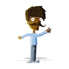 cartoon waving mustache man N2