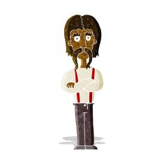 cartoon long mustache man with folded arms N2