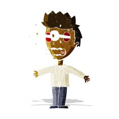 cartoon staring man N14