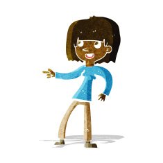 Cartoon Girl Pointing N7