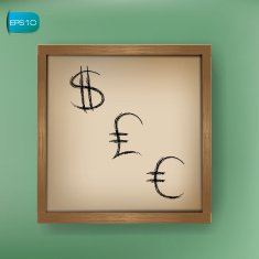 Money drawing sign on blackboard background vector