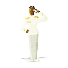 cartoon military man in dress uniform N2