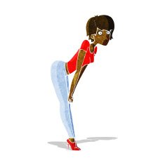 cartoon woman looking at something N2