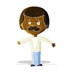cartoon mustache man with open arms N2