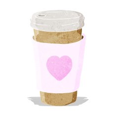 cartoon I love coffee cup