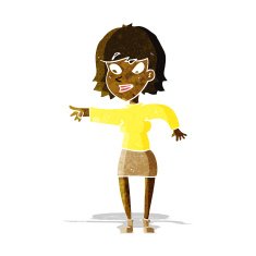 cartoon woman pointing N36