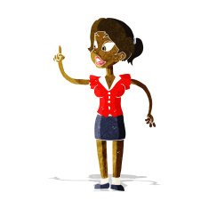 cartoon woman with great idea N5