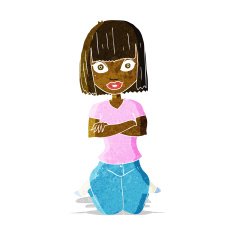 cartoon woman kneeling N2
