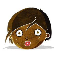 cartoon surprised female face N9