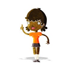 cartoon woman with idea N39