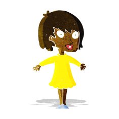 cartoon woman wearing dress