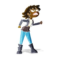 cartoon angry biker girl N2