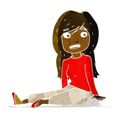 cartoon girl sitting on floor N2