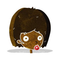 cartoon surprised female face N10