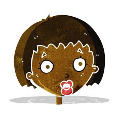 cartoon surprised female face N11