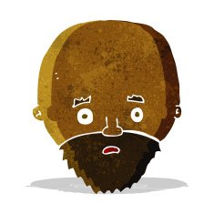 cartoon shocked man with beard N3