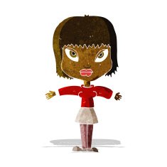 cartoon woman with outstretched arms N2