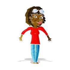 cartoon woman wearing goggles N2