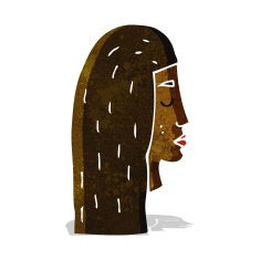 cartoon female face profile