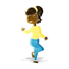 cartoon dancing woman N15