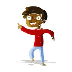 cartoon happy boy pointing N4